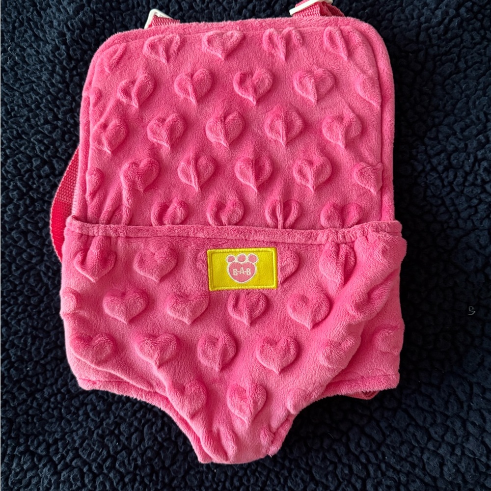 Build-A-Bear Pink Plush Heart Backpack